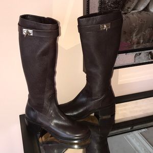 Givenchy Grained Calfskin Shark Lock Riding Boots